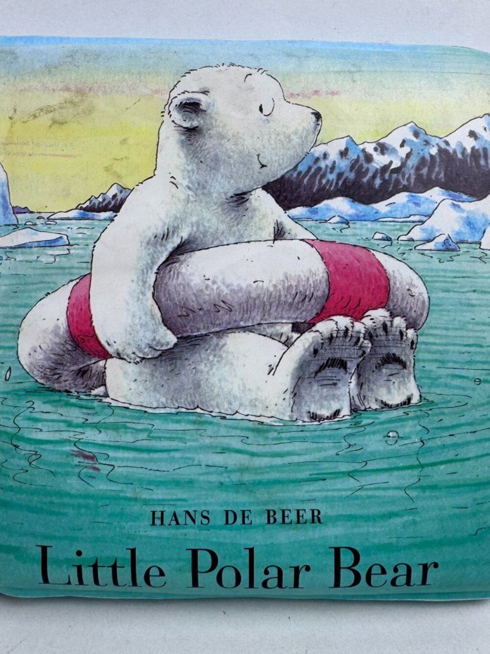 Little Polar Bear Vinyl Bath Book Hans de Beer 2002 Night Sky Books 1590140435